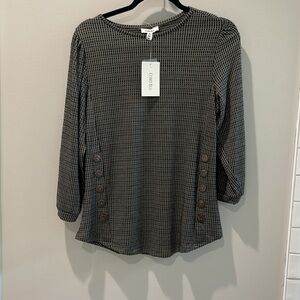 NWT CoMo BLU size M long sleeve top